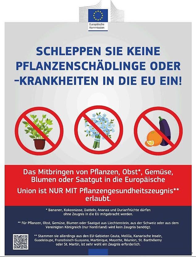 Plakat zur Information Pflanzenschädlinge