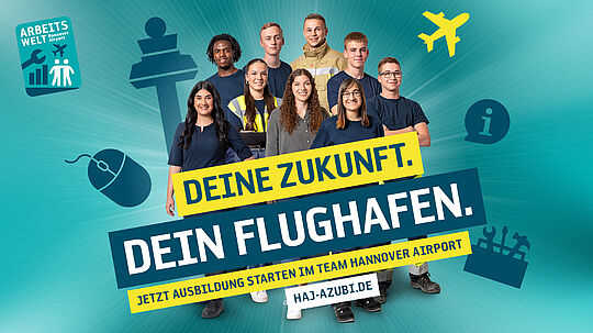 Gruppenbild der Auszubildenden des Hannover Airport